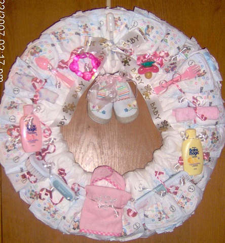 diaper wreath for girl